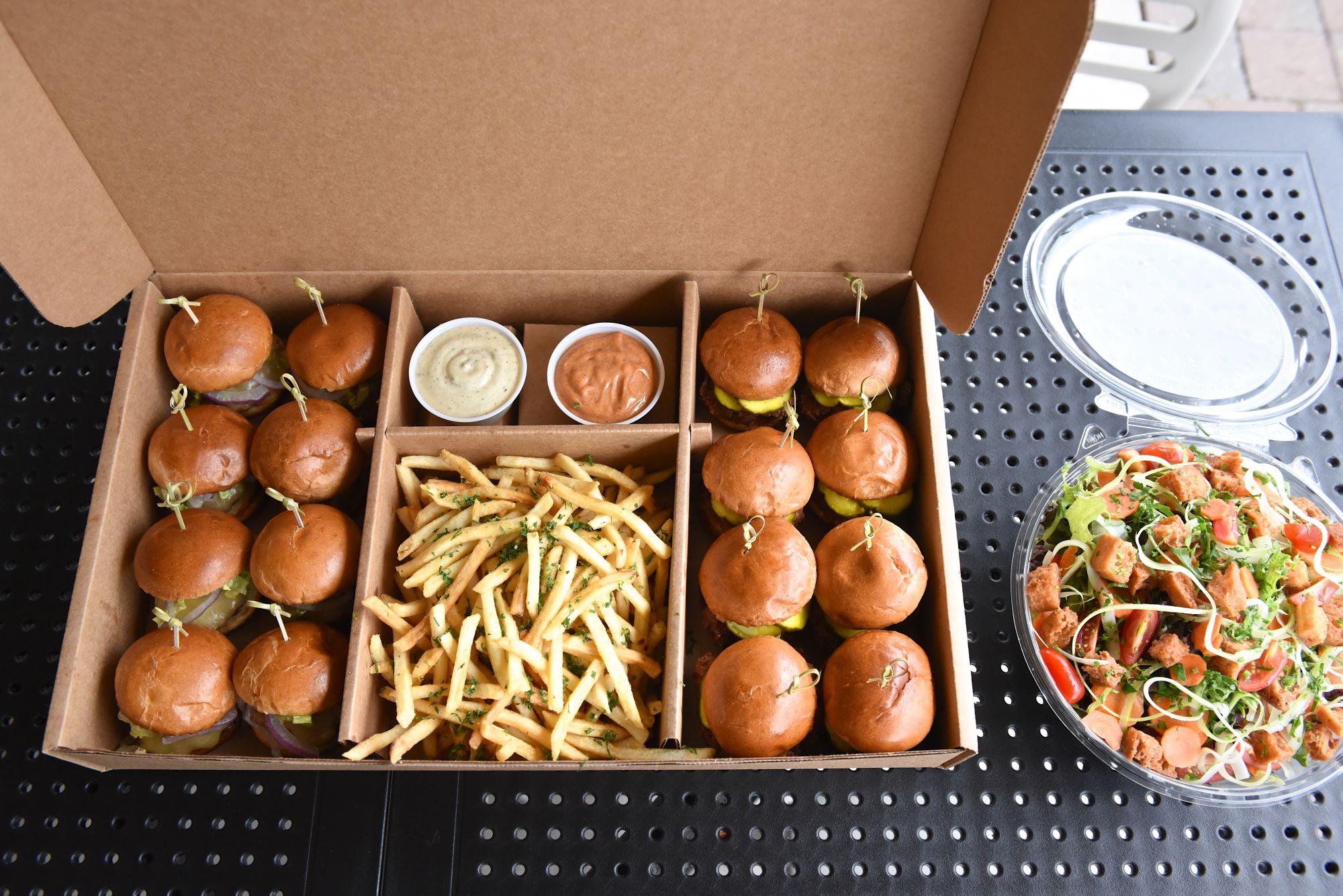 slider box carryout from The Burrow TC restaurant